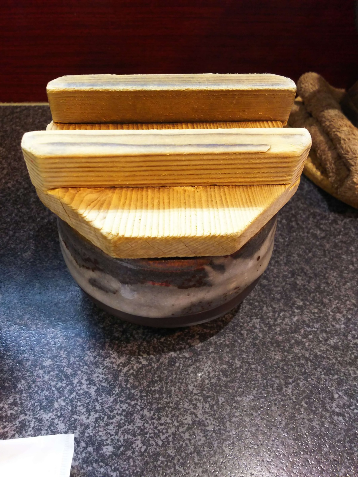 木蓋がされたつけ麵の出汁