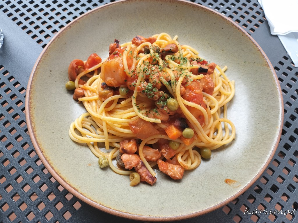 「マルタ伝統のタコシチューのスパケッティ」